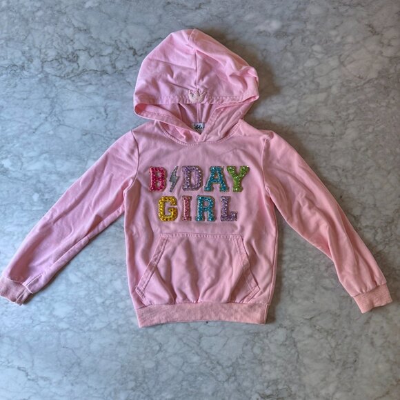 Lola And The Boys Pink Birthday Girl Hoodie Size 8 - Picture 1 of 8